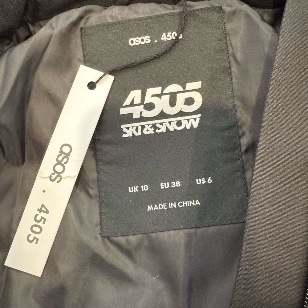 ASOS 4505 Black Ski jacket ~Fur hood with belted waist! ~Size 6 Petite! Gorgeous - Picture 3 of 15